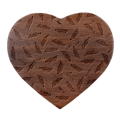 Background Palm Leaves Pattern Heart Wood Jewelry Box