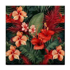 Tropical Flower Bloom Tile Coaster