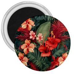 Tropical Flower Bloom 3  Magnets