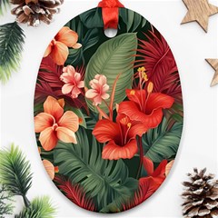 Tropical Flower Bloom Ornament (oval)