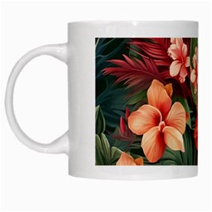 Tropical Flower Bloom White Mug