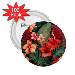 Tropical Flower Bloom 2 25  Buttons (100 Pack) 