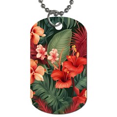 Tropical Flower Bloom Dog Tag (one Side)