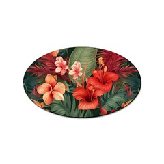 Tropical Flower Bloom Sticker Oval (100 Pack) by Maspions