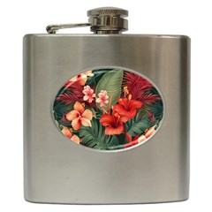 Tropical Flower Bloom Hip Flask (6 Oz)