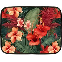 Tropical Flower Bloom Two Sides Fleece Blanket (mini)