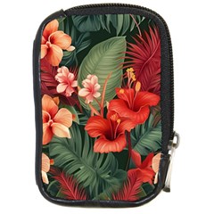 Tropical Flower Bloom Compact Camera Leather Case