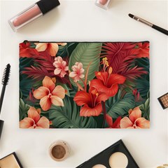 Tropical Flower Bloom Cosmetic Bag (large)