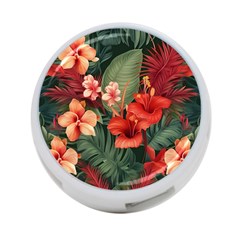 Tropical Flower Bloom 4-port Usb Hub (two Sides)