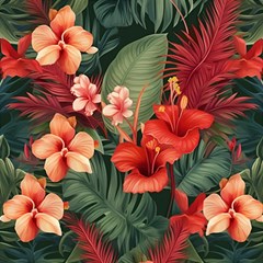 Tropical Flower Bloom Play Mat (square) by Maspions