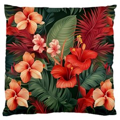 Tropical Flower Bloom Large Cushion Case (two Sides) by Maspions