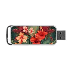 Tropical Flower Bloom Portable Usb Flash (two Sides) by Maspions