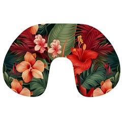 Tropical Flower Bloom Travel Neck Pillow