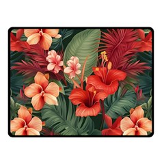 Tropical Flower Bloom Two Sides Fleece Blanket (small)