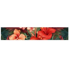 Tropical Flower Bloom Large Premium Plush Fleece Scarf 