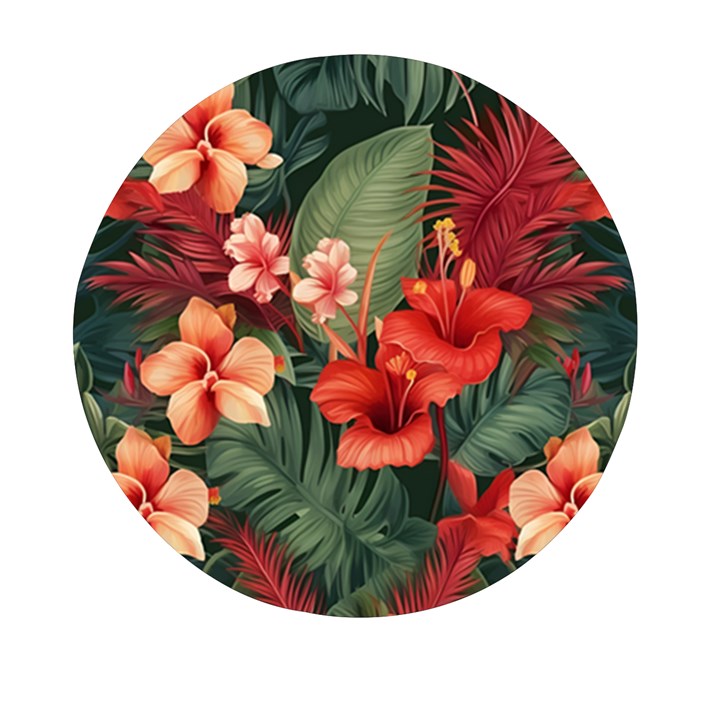 Tropical Flower Bloom Mini Round Pill Box