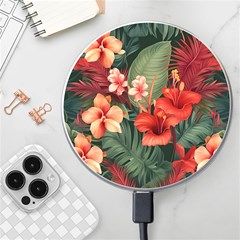 Tropical Flower Bloom Wireless Fast Charger(white)