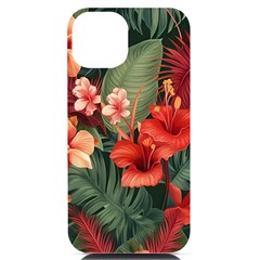 Tropical Flower Bloom Iphone 14 Black Uv Print Case by Maspions