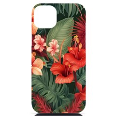 Tropical Flower Bloom Iphone 14 Plus Black Uv Print Case by Maspions