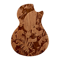 Tropical Flower Bloom Guitar Shape Wood Guitar Pick Holder Case And Picks Set by Maspions