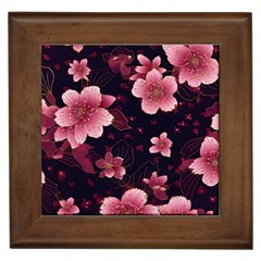 Flower Sakura Bloom Framed Tile