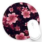 Flower Sakura Bloom Round Mousepad Front