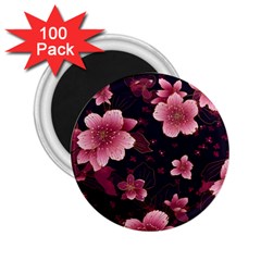 Flower Sakura Bloom 2 25  Magnets (100 Pack)  by Maspions