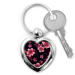 Flower Sakura Bloom Key Chain (heart)