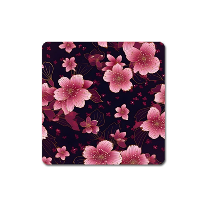 Flower Sakura Bloom Square Magnet