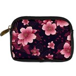 Flower Sakura Bloom Digital Camera Leather Case Front