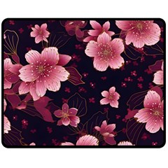 Flower Sakura Bloom Fleece Blanket (medium)