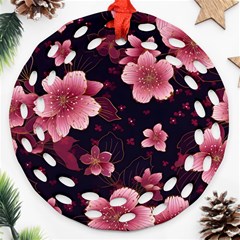 Flower Sakura Bloom Ornament (round Filigree)