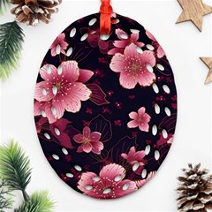 Flower Sakura Bloom Ornament (oval Filigree)