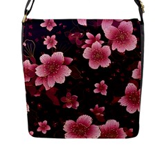 Flower Sakura Bloom Flap Closure Messenger Bag (l)