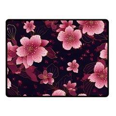 Flower Sakura Bloom Two Sides Fleece Blanket (small)