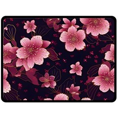 Flower Sakura Bloom Two Sides Fleece Blanket (large)