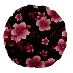 Flower Sakura Bloom Large 18  Premium Flano Round Cushions