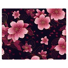 Flower Sakura Bloom Premium Plush Fleece Blanket (medium)