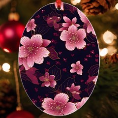 Flower Sakura Bloom Uv Print Acrylic Ornament Oval by Maspions