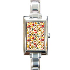 Mushroom Autumn Fall Rectangle Italian Charm Watch