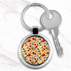 Mushroom Autumn Fall Key Chain (round) by Maspions