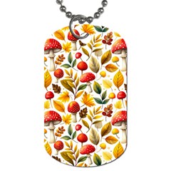 Mushroom Autumn Fall Dog Tag (one Side) by Maspions