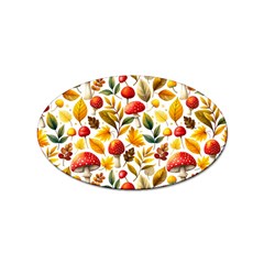 Mushroom Autumn Fall Sticker Oval (100 Pack)