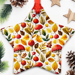 Mushroom Autumn Fall Star Ornament (two Sides)