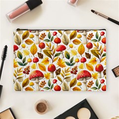 Mushroom Autumn Fall Cosmetic Bag (large)