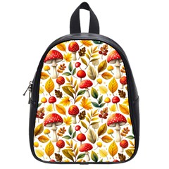 Mushroom Autumn Fall School Bag (small) by Maspions