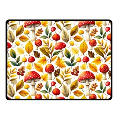 Mushroom Autumn Fall Two Sides Fleece Blanket (small)