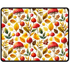 Mushroom Autumn Fall Two Sides Fleece Blanket (medium)