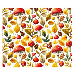 Mushroom Autumn Fall Two Sides Premium Plush Fleece Blanket (kids Size) by Maspions