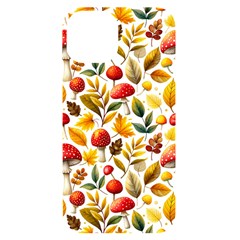 Mushroom Autumn Fall Iphone 14 Black Uv Print Case by Maspions